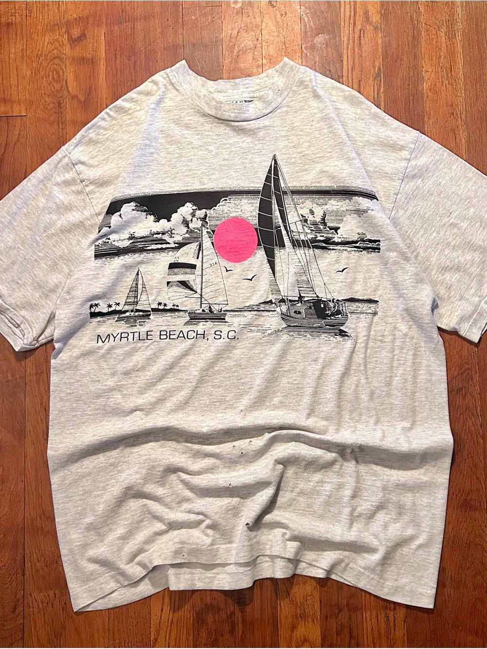 Vintage ‘90s Myrtle Beach SC Destination Tourist Wrap Around Graphic T-shirt XL